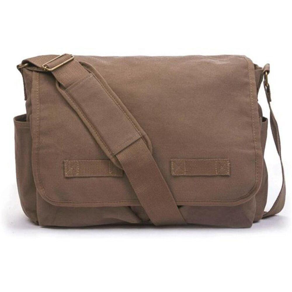 Vintage Messenger Bag Cotton Canvas Shoulder Bag Laptop School Travel Bag